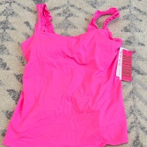 Lilly Pulitzer Vibrant Pink Luxletic Camisole with Ruffle Straps
